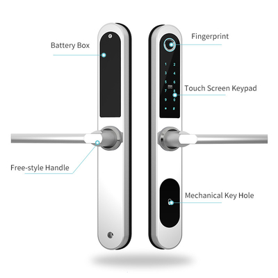 Batterie AA di vetro biometriche della serratura di porta di Wifi dello Smart Home della carta intelligente dell'impronta digitale 4pcs