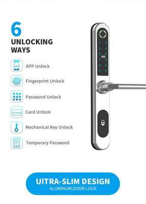 Batterie AA di vetro biometriche della serratura di porta di Wifi dello Smart Home della carta intelligente dell'impronta digitale 4pcs