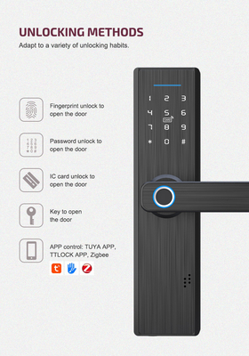 Serratura astuta di porta dell'impronta digitale di sicurezza domestica della serratura di Wifi di parola d'ordine della carta dell'hotel astuto di Tuya