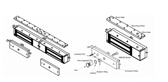 Serratura di porta elettromagnetica sicura di venire a mancare di 1200 libbre LED per Door-JS-500DS scorrevole