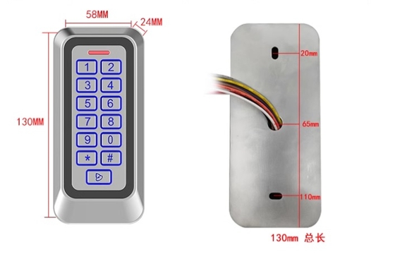 Controllo di accesso con scheda EM/MF Ip67 con tastiera retroilluminata