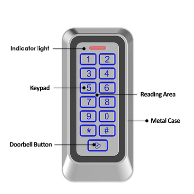 Controllo di accesso con scheda EM/MF Ip67 con tastiera retroilluminata