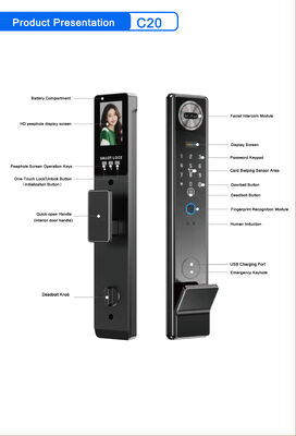 TTlock impermeabile Tuya App Impressione digitale Codice Carta chiave Smart Door Lock