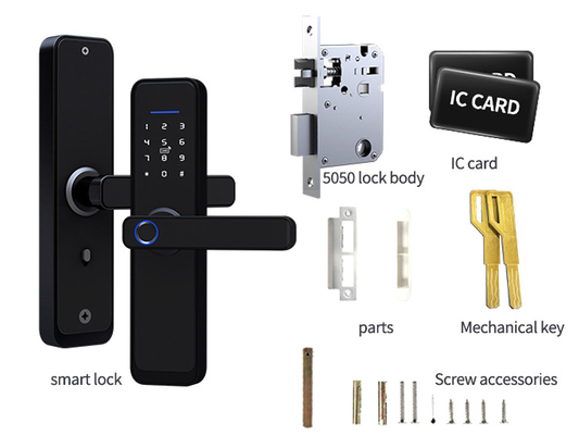 Materiale in lega di zinco delle serrature di porta dell'impronta digitale della serratura di Tuya Wifi Smart del touch screen per la casa